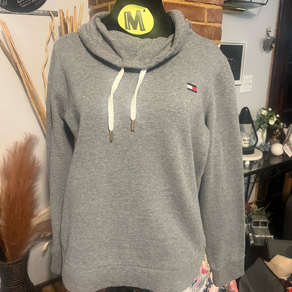 Tommy Hilfiger Heather Gray Cowl Neck Sweatshirt